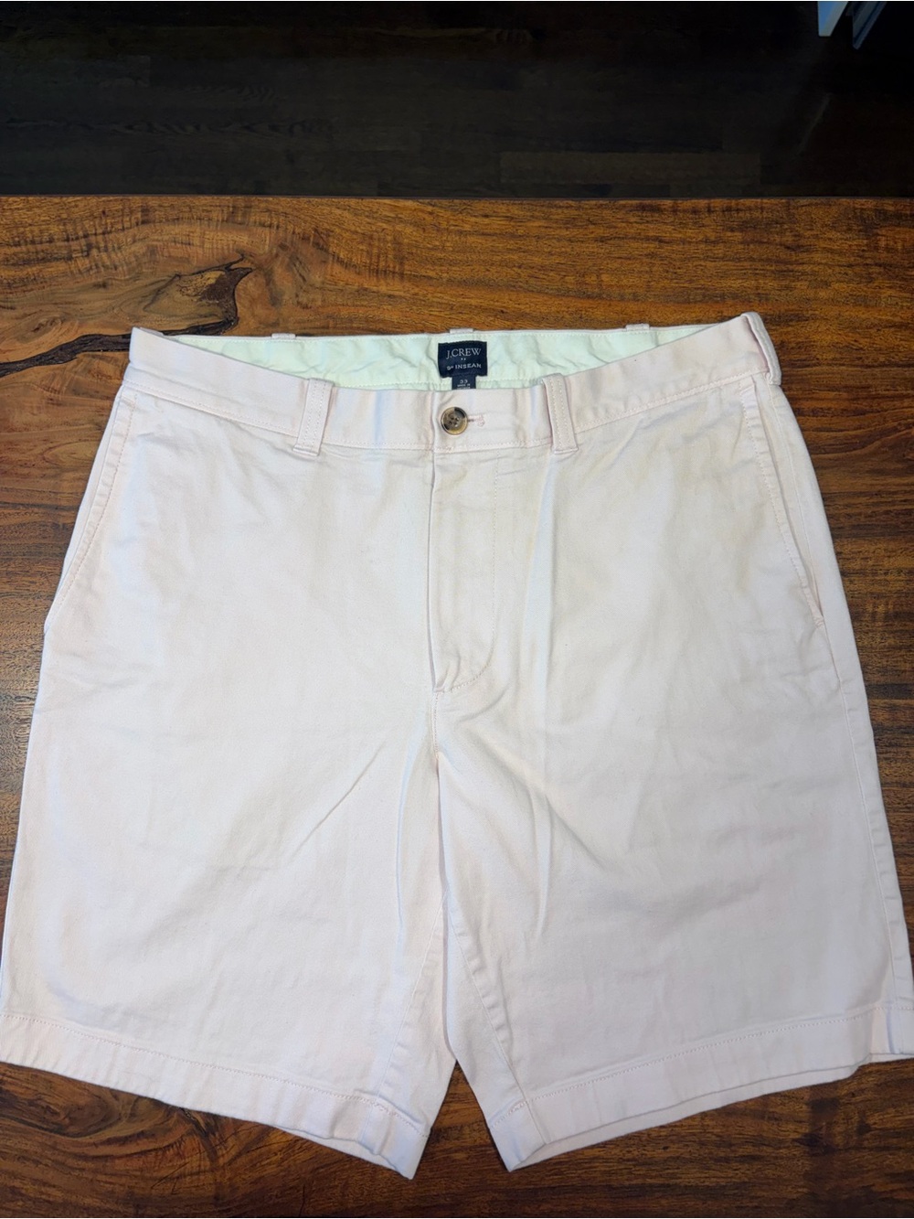 J. Crew Men’s Pale Pink Flat Front Cotton Shorts